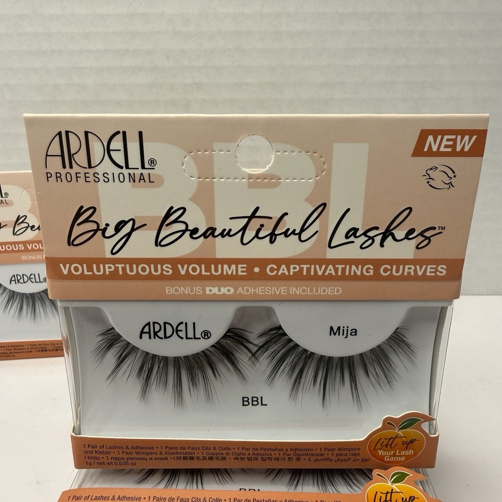 Ardell Big Beautiful Lashes Mija 5 Pack w/ Adhesive BBL Full Volume 62392 Black - Picture 2 of 4